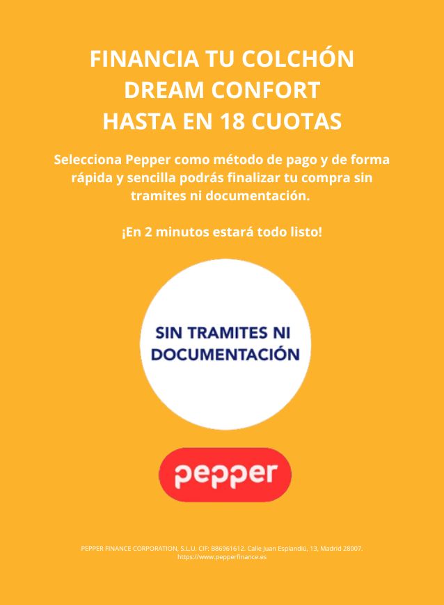 Banner Financiacion Pepper Colchones Viscoelasticos Dream Confort Mobile